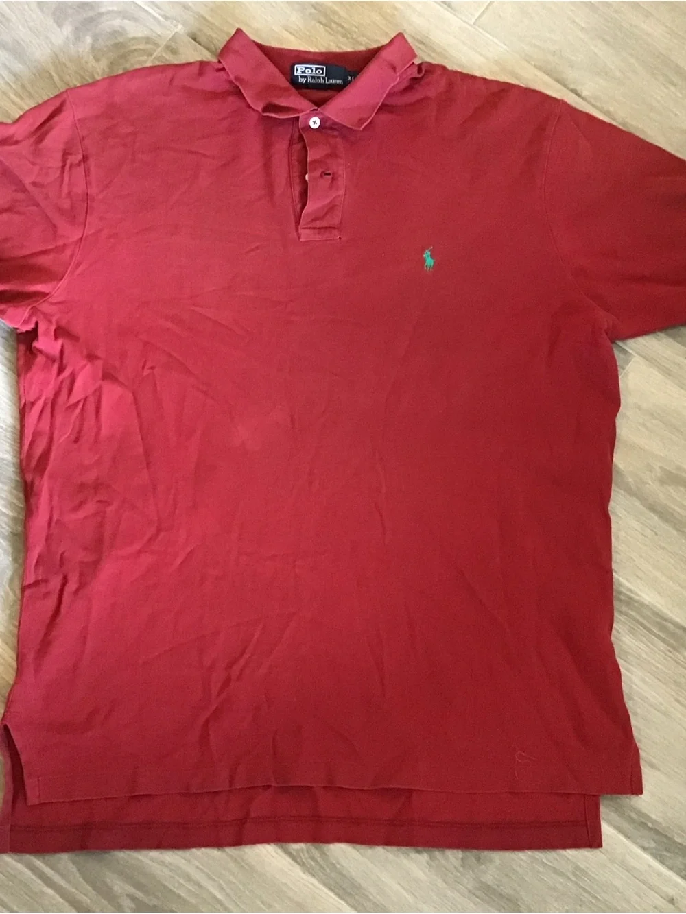 Ralph Lauren Red Polo with Green Pony Logo
